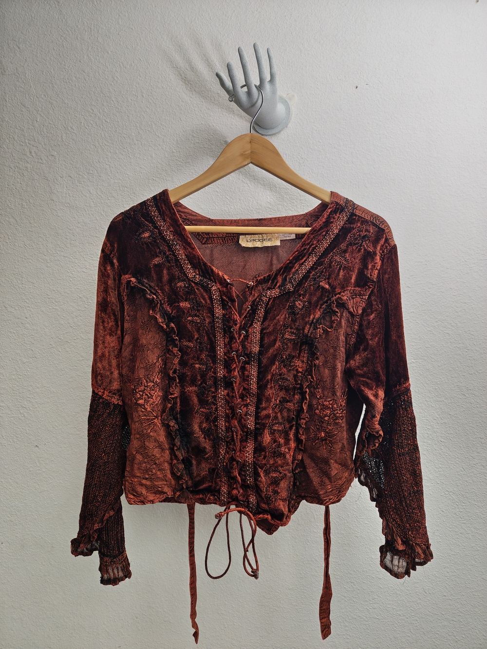 LPogee Velvet Corset Red Top